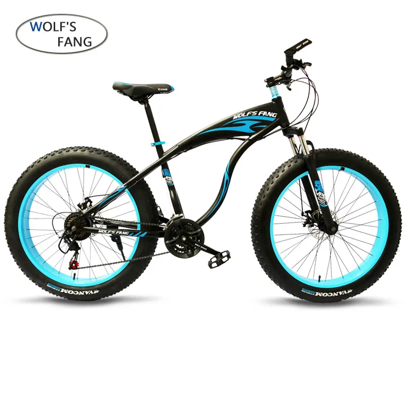 wolf's fang Bicycle 21 Speed Mountain Bike 26 inch Fat Tire Bikes Shock bicycle Road Snow bike Free shipping Snow bike