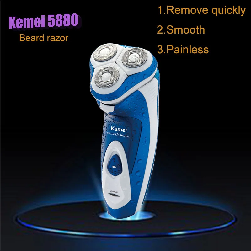 

Kemei Man Face Care Washable Rechargeable Electric Shaver man three Blade Shaving 3D Floating razors EU plug