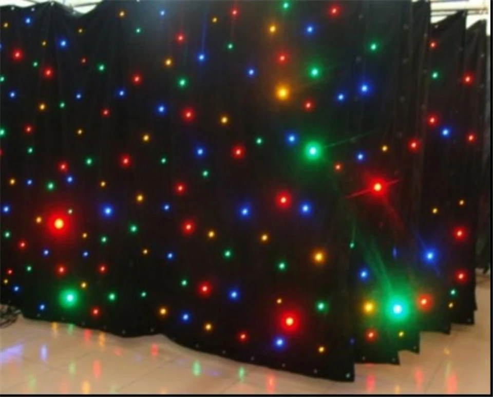 

2pcs/lot, RGBW/RGBY 4x8M LED Star Curtain 360pcs SMD High-bright stage Cloth Fireproof Velour + Controller
