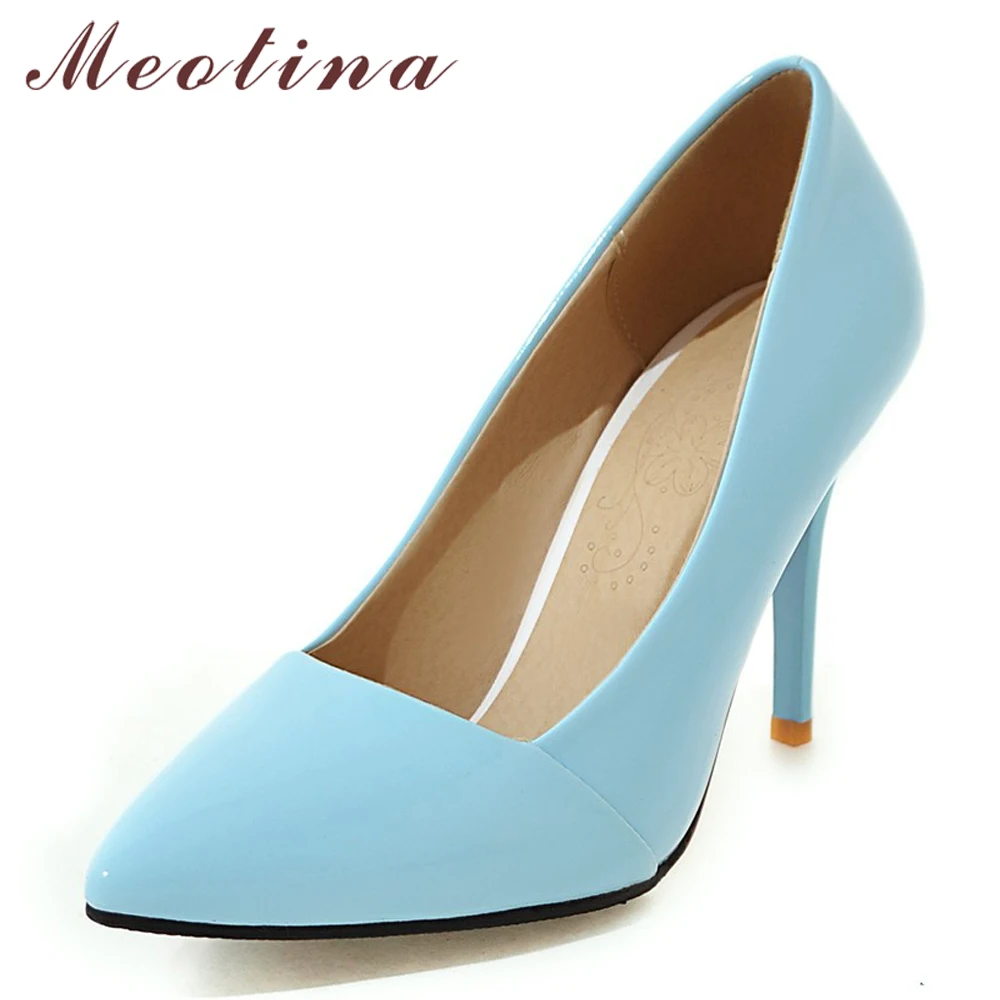 Meotina-Patent-Leather-Thin-High-Heels-Women-Pumps-Super-High-Heel ...