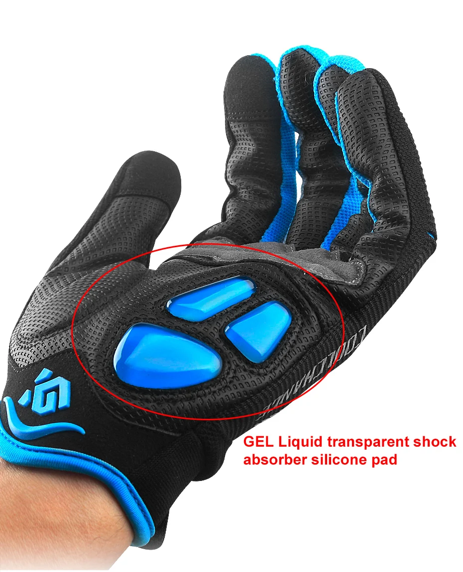 Coolchange, велосипедные перчатки Сенсорный экран гель велосипед перчатки Спорт противоударный MTB дорога полный палец велосипедные перчатки