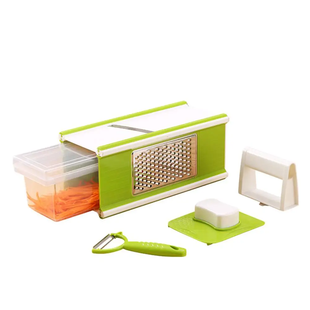 

None Multifunction 5 in 1 Kitchen Vegetable Cutter Peeler Slicer Hand Protector Tool