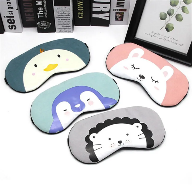 

1 Pc New Cute Cartoon Animal Sleep Eyeshade Mask Rest Travel Massage Relax Eye Sleeping Aid Blindfold Cover Eye Patch