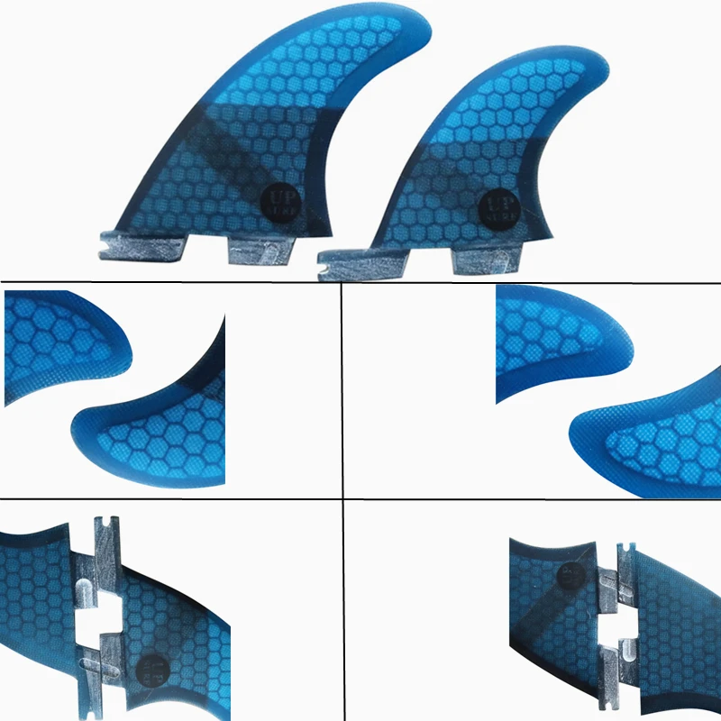 Серфинга FCS2 G5 + GL плавники черный/синий/красный/Зеленый цвет сотовой стекловолокно fin Tri-quad fin комплект