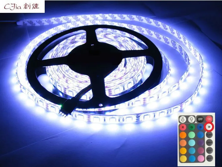 IP65 водонепроницаемый Светодиодные полосы 5050 SMD 300led 5 м RGB LED Rope + 24key ИК-пульт + приемник бесплатная доставка