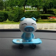 Милый Синий Свинья автомобиль украшения для интерьера игрушка CARPRIE 1 шт. автомобили на солнечных батареях танцы качающийся анимированная Танцующая Игрушка Декор Игрушки