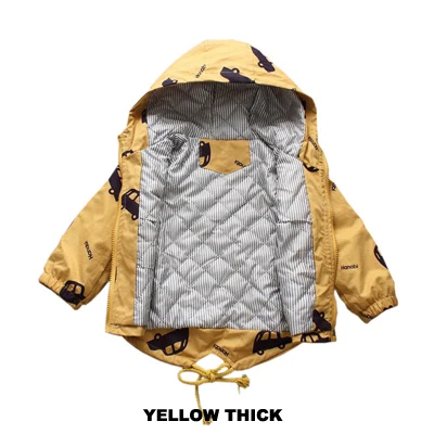 DIMUSI/весенне-осенние куртки-бомберы для мальчиков; модные детские тонкие куртки; Одежда для маленьких девочек; Повседневная ветровка с капюшоном для детей 6 лет - Цвет: Yellow Thick