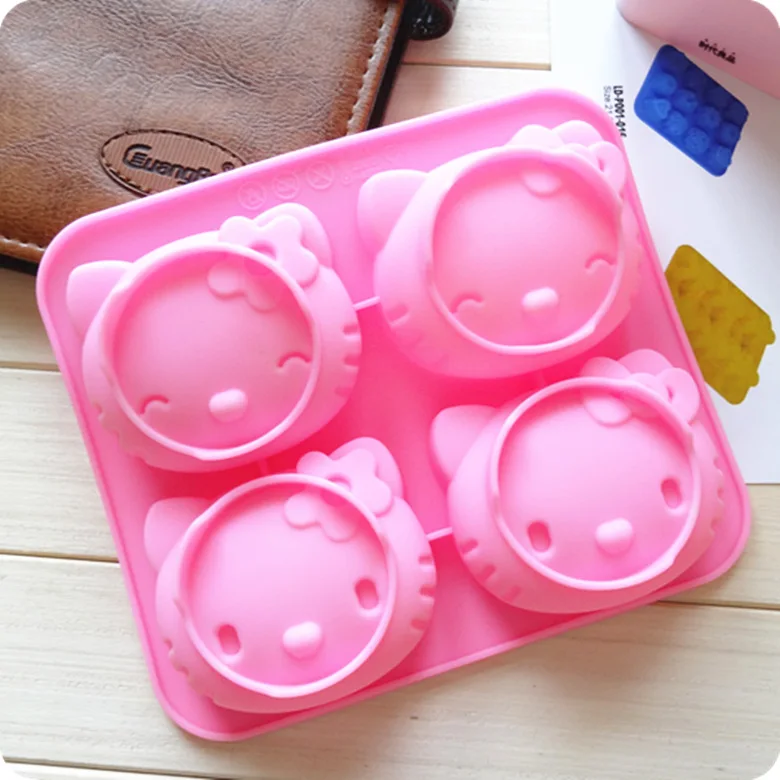 

Luyou New Arrival 4 Even Hello Kitty Cake Silicone Mould Pudding and Chocolate Bakeware Tools Silicone Bakeware Molds CL034