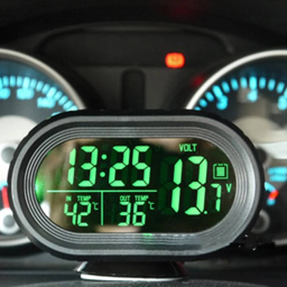 Автомобильный термометр цифровые часы автомобильные со светодиодной подсветкой