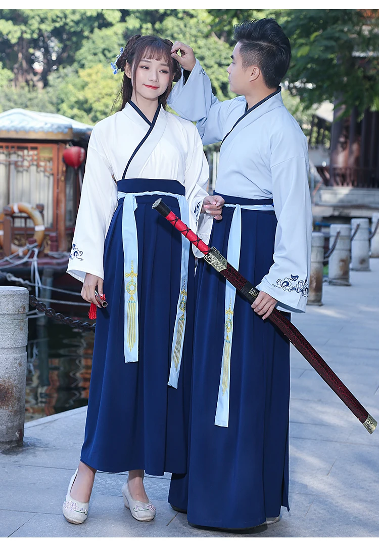 Мужской традиционный фехтовальщик Hanfu одежда для женщин династия ханьфу, косплей старинный китайский Костюм Восточный халат сценический наряд 90