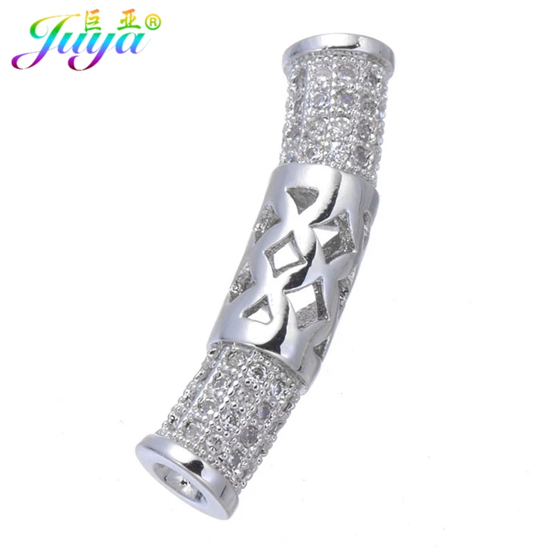 Wholesale DIY Fine Jewelry Making Findings Supplies Zircon Hollow Metal