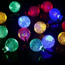 Солнечные открытый света строки Водонепроницаемый 20 LED Bubble шары, лампы фея Строка Рождество садов Свадебная вечеринка украшения