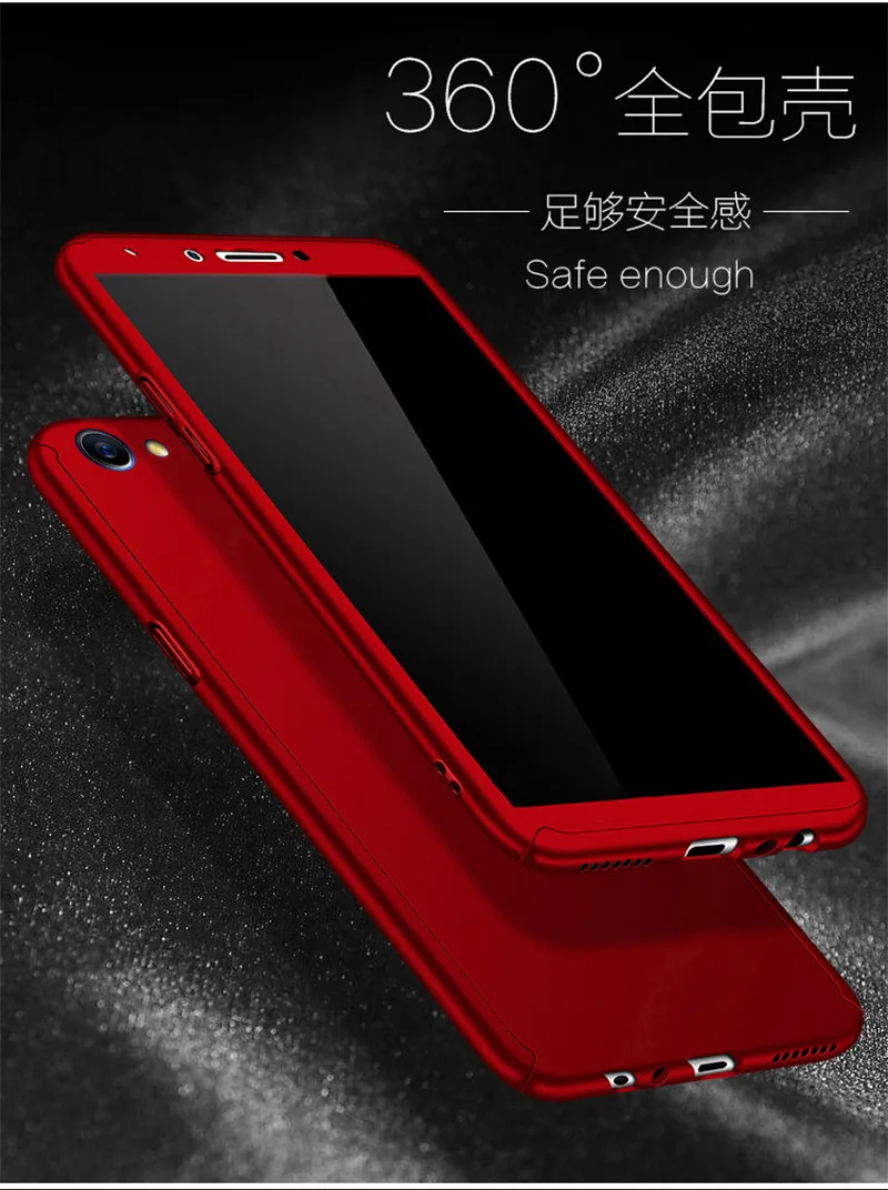 Для OPPO A33 A37 A39 A57 Чехол Жесткий ПК 360 Полное покрытие защитный чехол с закаленным