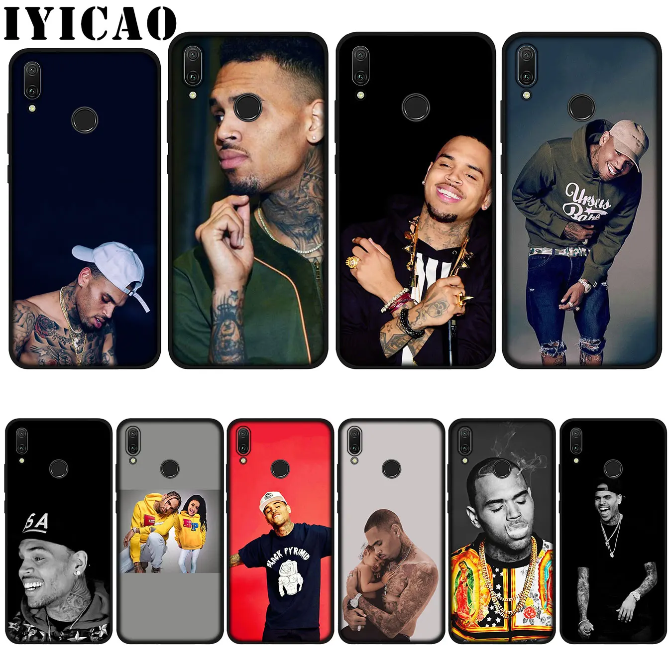 Iyicao Chris Brown xxl татуировки роспись красивый мягкий чехол для huawei P20 Pro P10 P8 P9 P30 Lite Mini