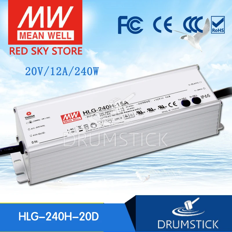 

MEAN WELL HLG-240H-20D 20V 12A meanwell HLG-240H 20V 240W Single Output LED Driver Power Supply D type