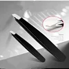 Black Eyebrow Tweezers Stainless Steel Slant Tip Hair Removal Makeup Tool Kit Eyelashes Extension  Double Eyelid  Application 1