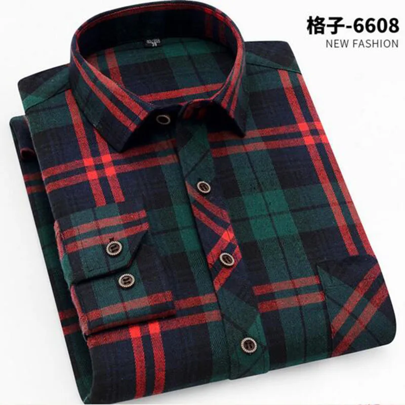 Весна Для мужчин Slim Fit плед печатных Повседневное Camisa, Англия Стиль Однобортный Измельчить дизайн рубашки сорочка Плюс Размеры M-4XL