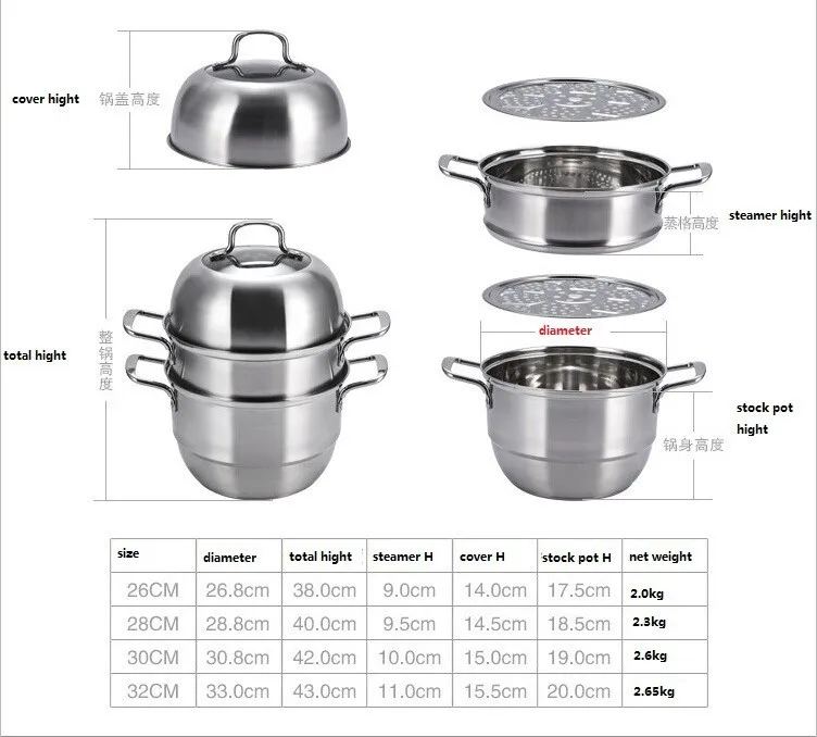 Пароварка кастрюля посуда из нержавеющей стали еда 3 слоя кастрюля для приготовления пищи на пару кастрюля
