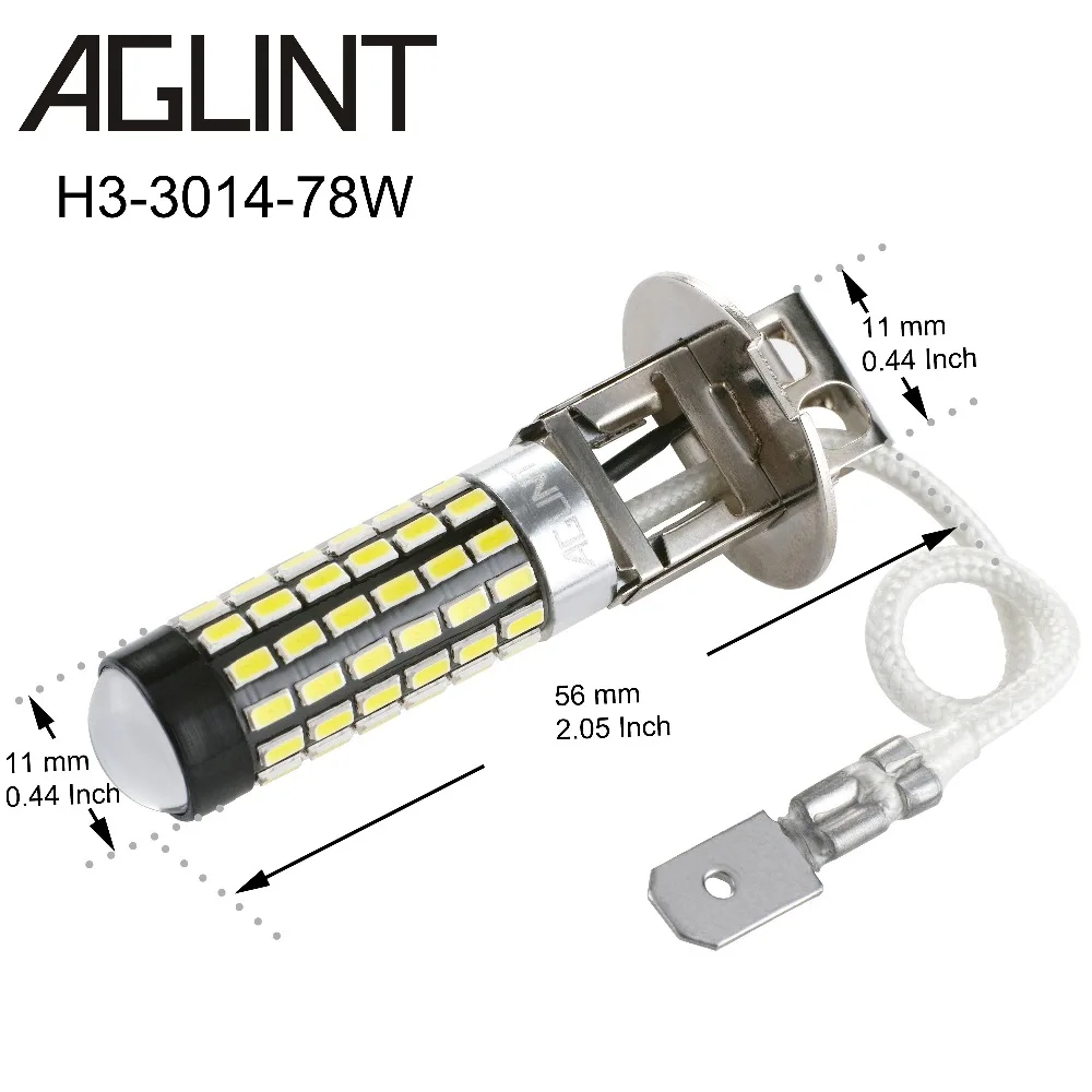 AGLINT 2 шт. автомобилей светильник s лампы Противотуманные фары Дневные Фары Лампы H3 FPC светодиодный 3014 SMD для дневных ходовых светильник ДХО фар дальнего света белый 6000K