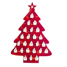 Подвесная фетровая Рождественская елка-календарь обратного отсчета к Рождеству Адвент-календарь для детей рождественские украшения(красный