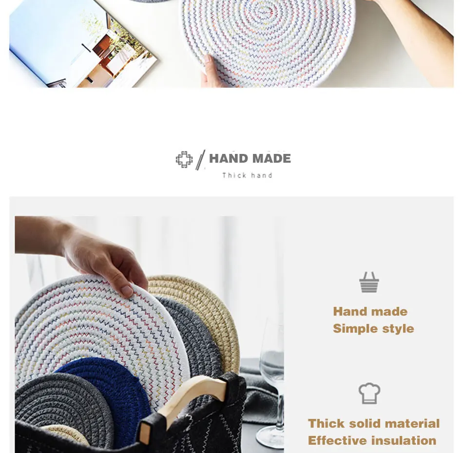  Creative Linen Weaving Mats Drink Coaster Pad Coffee Cup Mat Tea Pad Dining Soft Placemats Home Decoration Accessories 1pcs (3)