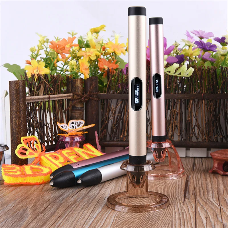 

2017 New DIY 3D Pen Printer Pen With free Original Box And Pen Base Christmas gift for Kids Design Painting EU/US/UK/AU Plug
