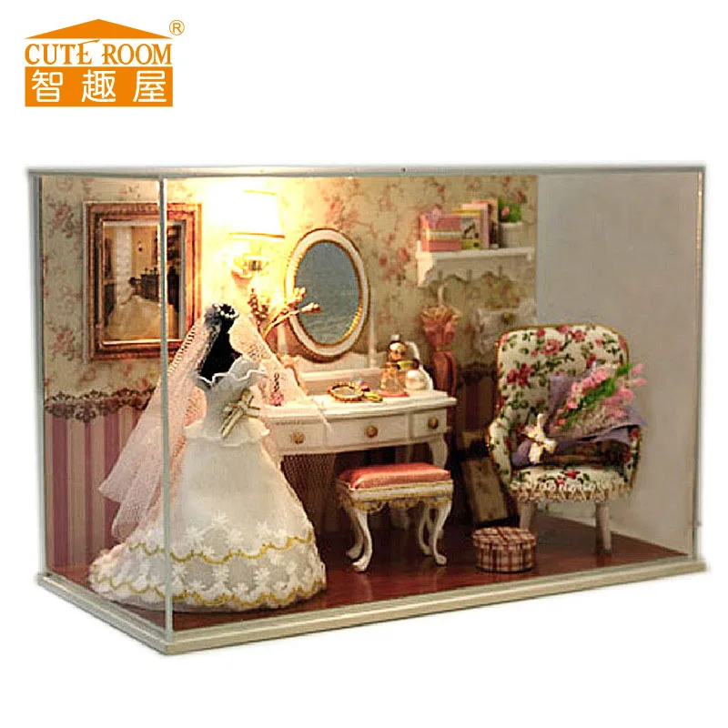 

Cute Room Diy doll House for Puppenhaus maison de poupee Miniature Furniture House Toys for Children Wooden House-love forever