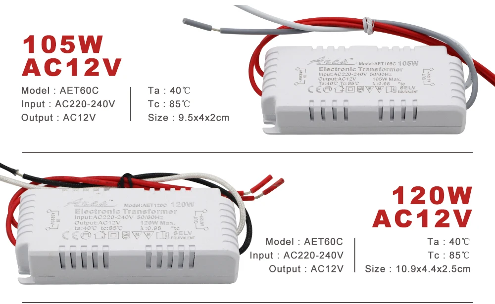 Диммируемый Электронный трансформатор переменного тока 220 В к переменного тока 12 В 60 Вт 80 Вт 105 Вт 120 Вт 160 Вт 180 Вт 200 Вт Сертификация CE для галогенный светильник