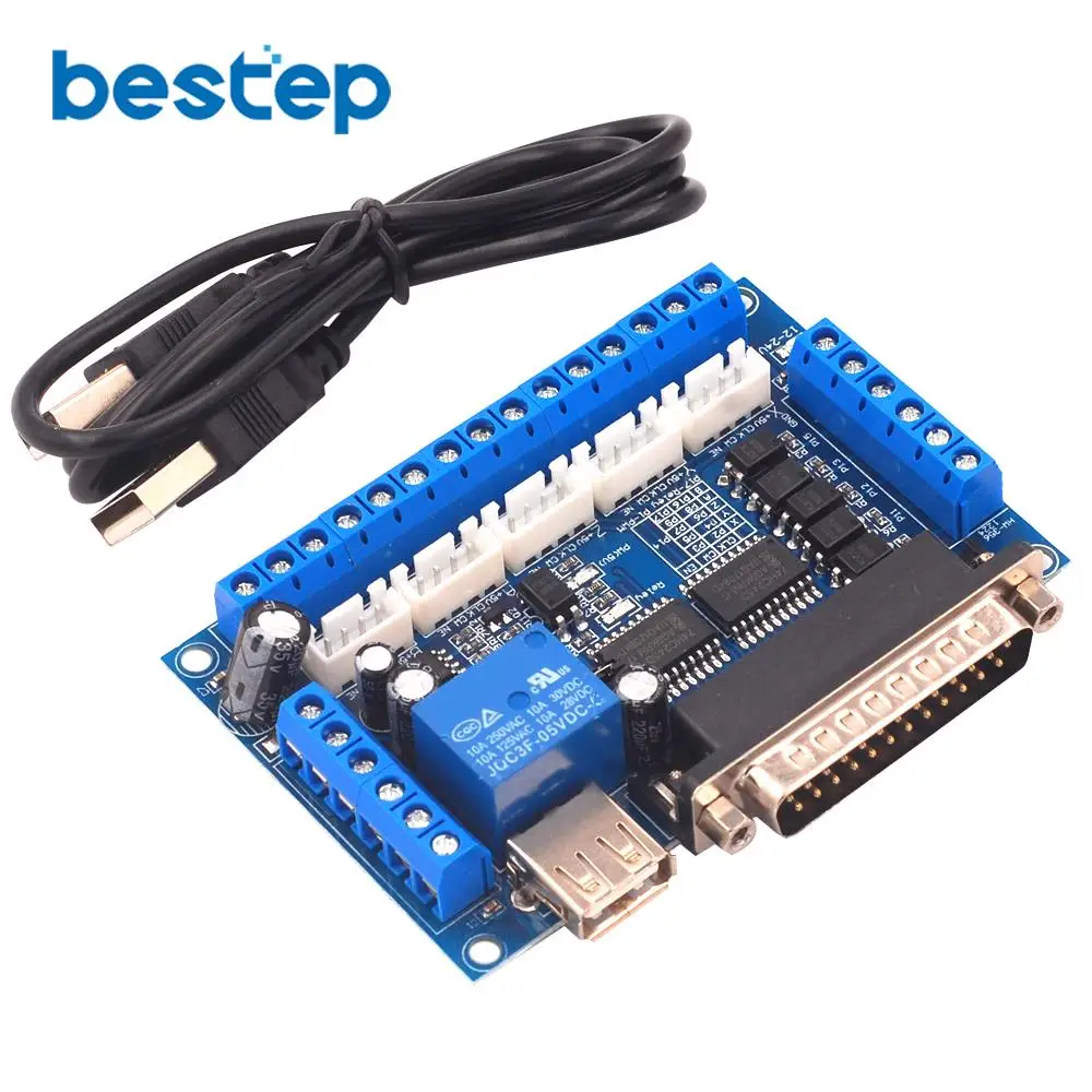 

5 Axis CNC Breakout Board with USB Cable for Stepper Motor Driver MACH3 Parallel