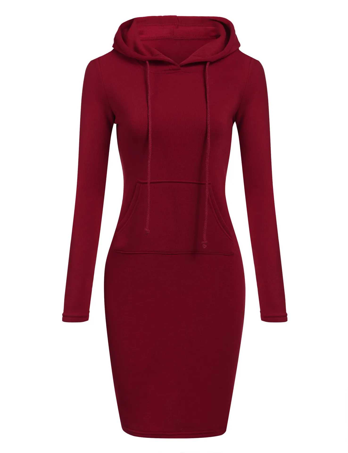 

Korea style casual pencil hooded woman Sweater dress new slim big pockets long sleeve autumn and winter female dresses lady