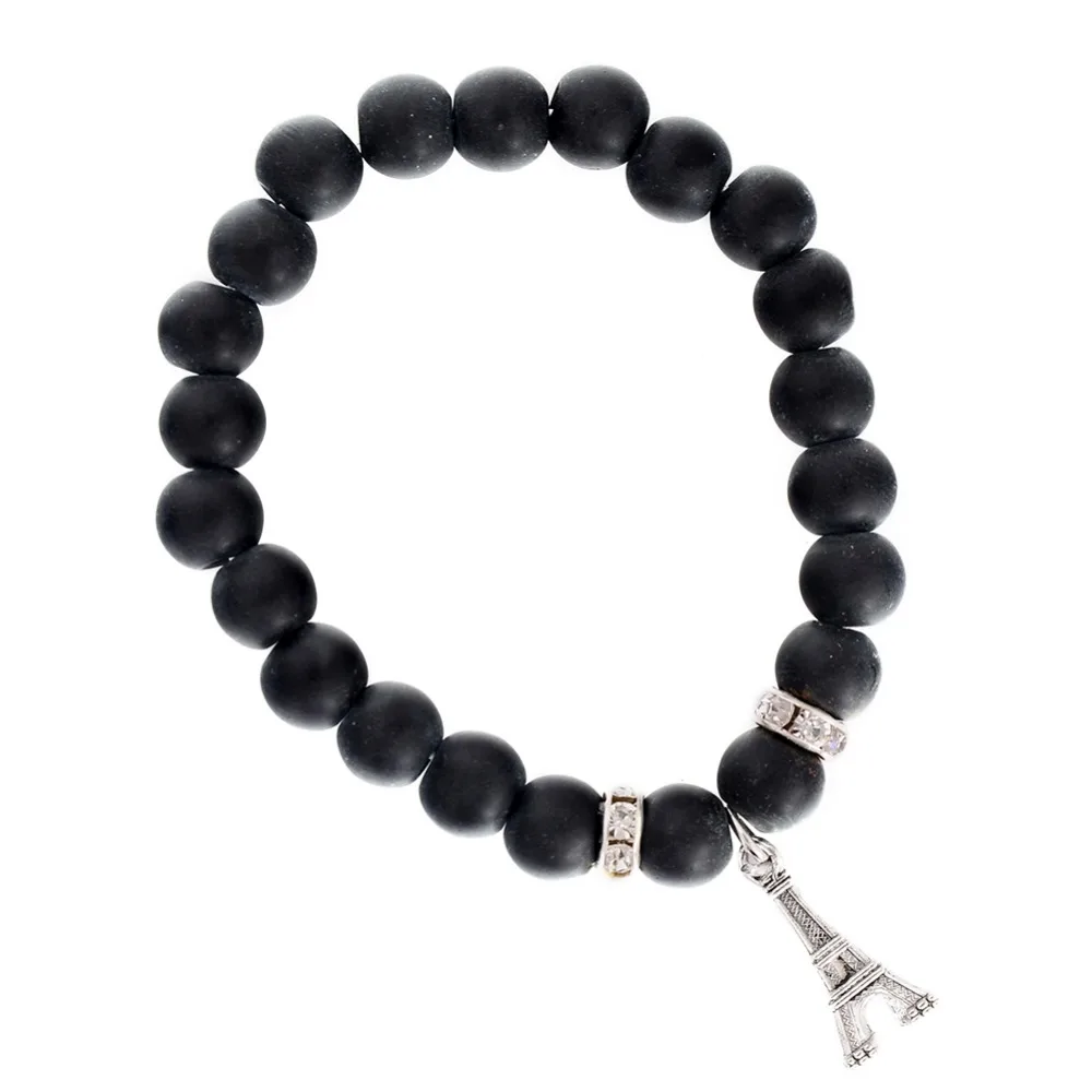Handsome 2 Colors Beaded Rhinestone Elastic Pendant Bracelets For Women Men Charm Jewelry Accessories | Украшения и аксессуары