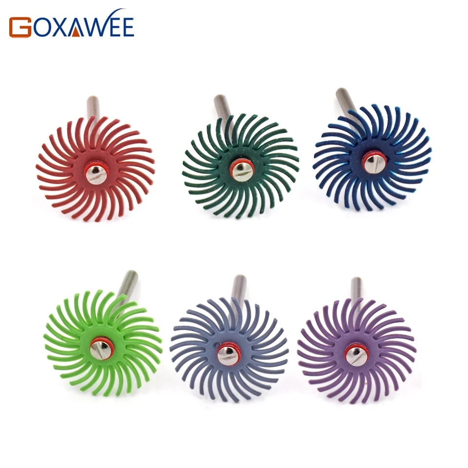 GOXAWEE 50pcs Abrasive Brush Rotary Tools For Dremel Accessories Abrasive Tools with 3pcs 3.0mm Mandrels Power Tools Accessories3
