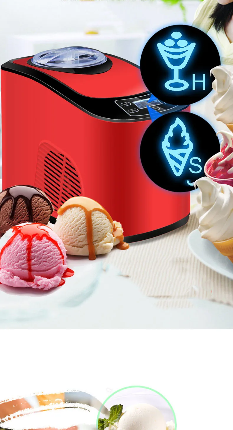 Домашняя полностью автоматическая ICM-15A мини-машина для мороженого, бытовая интеллектуальная машина для мороженого, 140 л Емкость, Вт, мороженицы