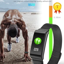 Женский Дизайн Металлический Стальной цветной экран Смарт-Браслет фитнес-трекер Smartband с пульсометром Монитор кровяного сна умный Браслет