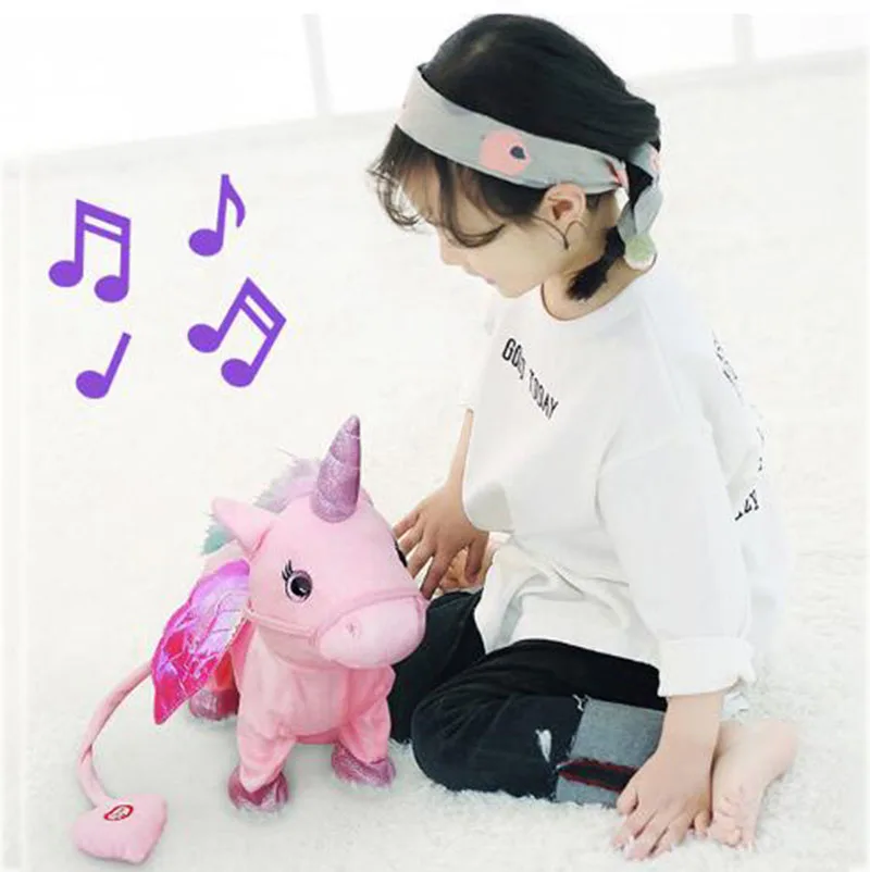 Cute Unicorn Doll Leash Flying Horse Can Walk Can Sing Plush Dolls For Poni Electric Unicorn Plush Toy Child Birthday Gift T0723 (10)