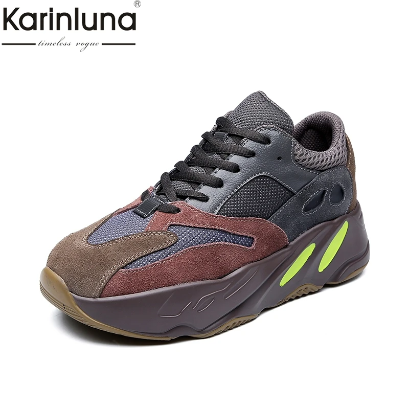 

Karinluna new fashion INS hot style chunky sneakers shoes woman Lace Up comfortable soft light casual woman shoes women