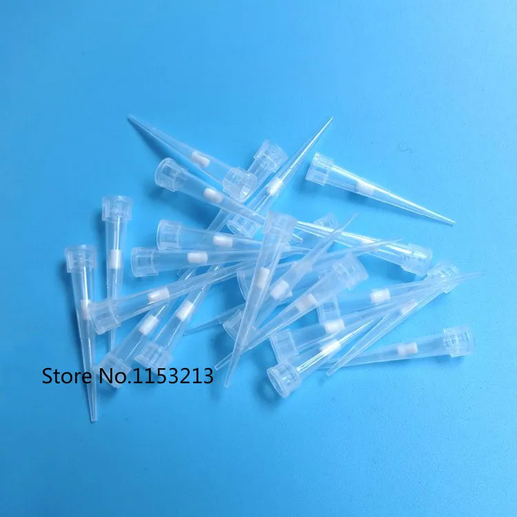 

1000pcs/lot 10ul disposable plasitc pipette tips with sand core 3*31mm filter tips with high density polyethylene filter
