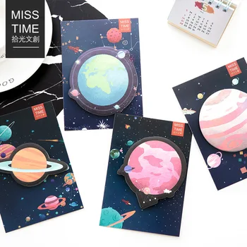 

4pcs/lot Beautiful Planet Memo Notepad Notebook Memo Pad Self-Adhesive Sticky Notes Bookmark Promotional Gift Stationery