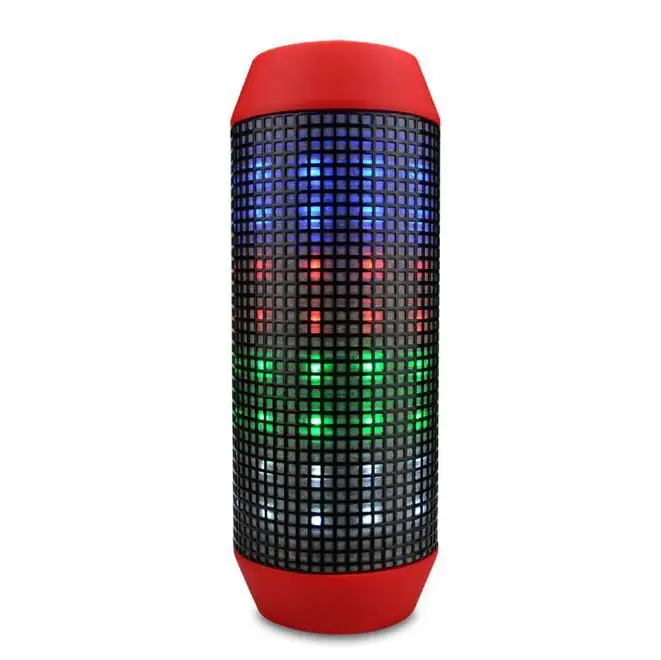 Q600 беспроводной Bluetooth открытый динамик Портативный светодиодный фонарик красочный сабвуфер с микрофоном стерео объемный Саундбар - Цвет: Red
