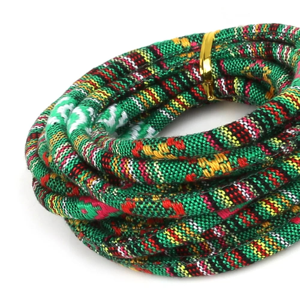 Шнур для бисероплетения, 5 мм, 3 метра, черный, фуксия, зеленый, разноцветный, в богемном стиле, тканевый шнур, веревка, ювелирное изделие, сделай сам, модное ремесло