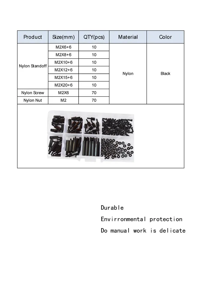 M2 Черный шестигранный нейлоновый столбик Мужской Женский противостояние столб резьба пластиковый шестигранный PCB Материнская плата прокладка Винт Набор Ассортимент Комплект Коробка