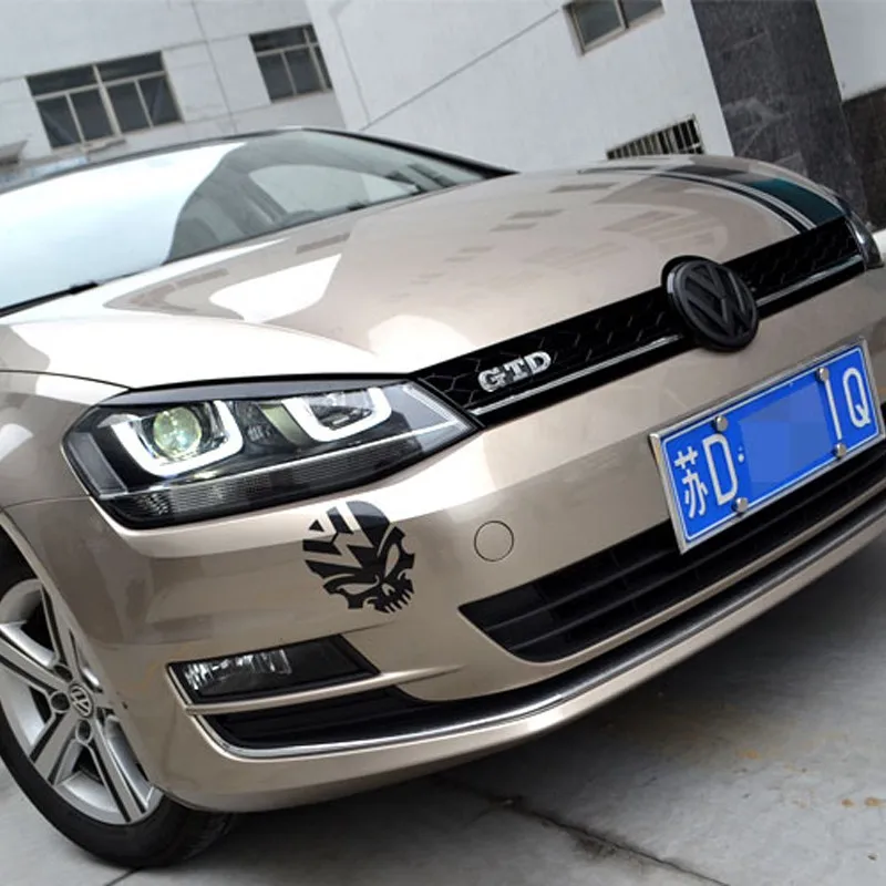 Golf 7 углеродное волокно фары автомобиля брови крышка отделка стикер для Volkswagen VW MK7