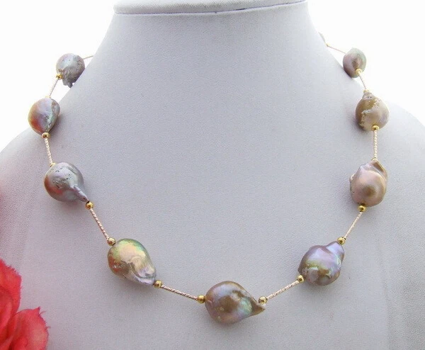 

huij 003852 Beautiful! Purple Keshi Pearl Necklace 5.2