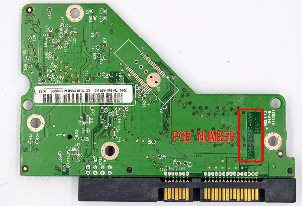 Placa de Circuito do Disco Rígido Western Digital 2060701590000 Rev a Rev p1 2061-701590-e00 -a00 2061-701590-b00 L00 M00 - Imagem 2