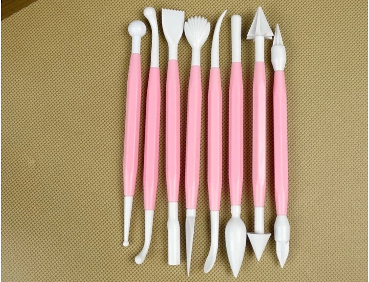 8Pcs In DIY Fondant Cake Carving Tools Food Grade Sugar Paste Shaping