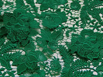 

5 yards green 3D flowers lace fabric , guipure lace fabric,crochet african lace fabric