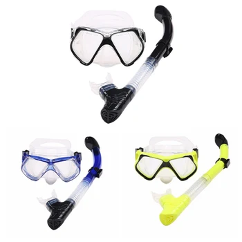 

Professional Snorkeling diving scuba gear of Silicone Fog Proof Mask Full Dry Breath tube 1PC