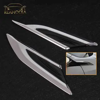

Reamocea 2Pc Car-Styling Sticker For Civic 2016 2017 Vent Fender Hole Cover Side Air Flow Intake Grille Duct Hood Decal Trim
