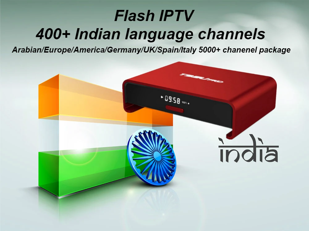 

T95U Android IPTV Box With 4700+India HD channels Arabic Israel Nordic USA Brazil Europe uk italy IPTV Smart Set top Box
