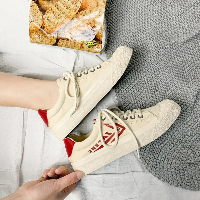 

Women's Flats 22.5-26.5cm Two-color Student vintage canvas shoes Young girls and boys Vulcanized shoes Ugly shoes all season